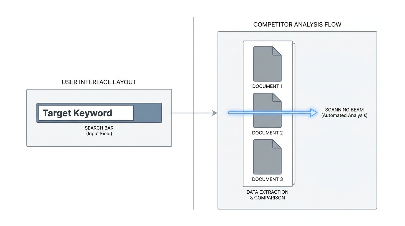 Competitor analysis dashboard for an AI SEO content workflow