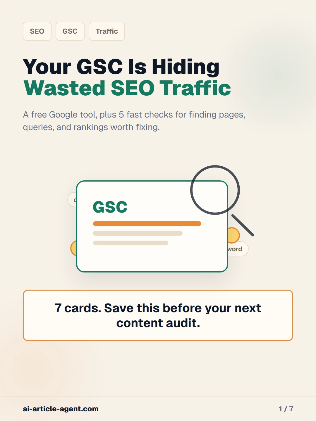 Find wasted SEO traffic in Google Search Console
