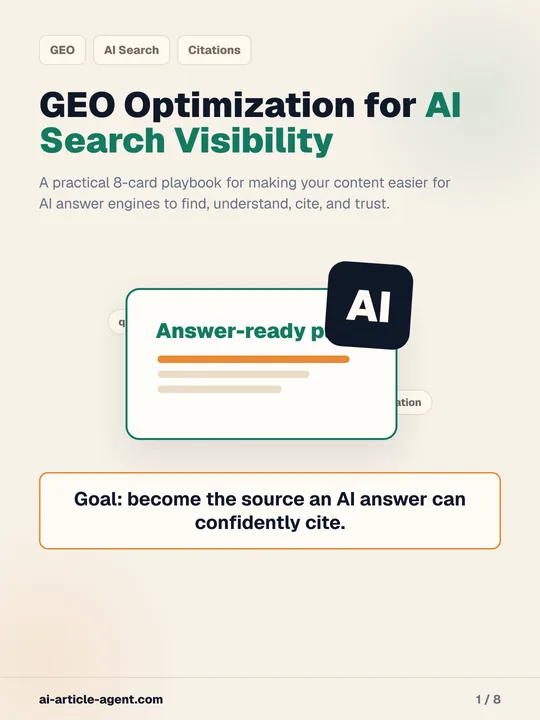 Cover card for GEO Optimization Playbook for AI Search