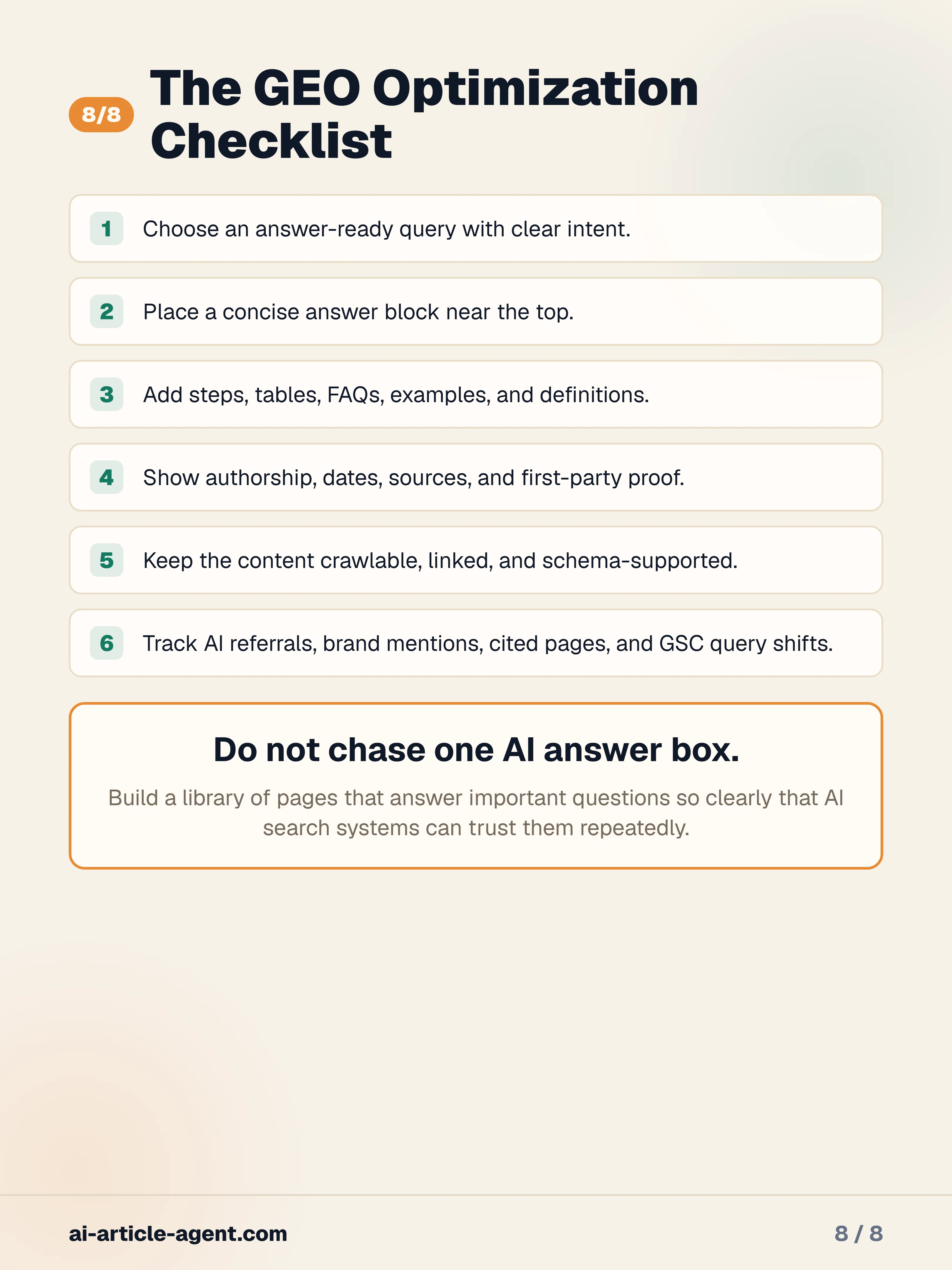 GEO Optimization Playbook for AI Search card 8